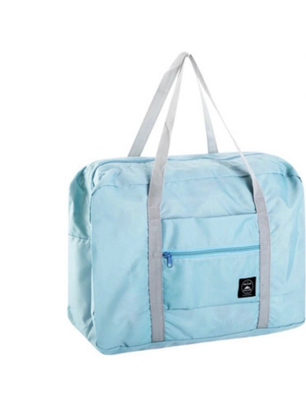Travel Duffel Bag Aqua Foldable Sports Gym Tote Sleepover Zip Lightweight New